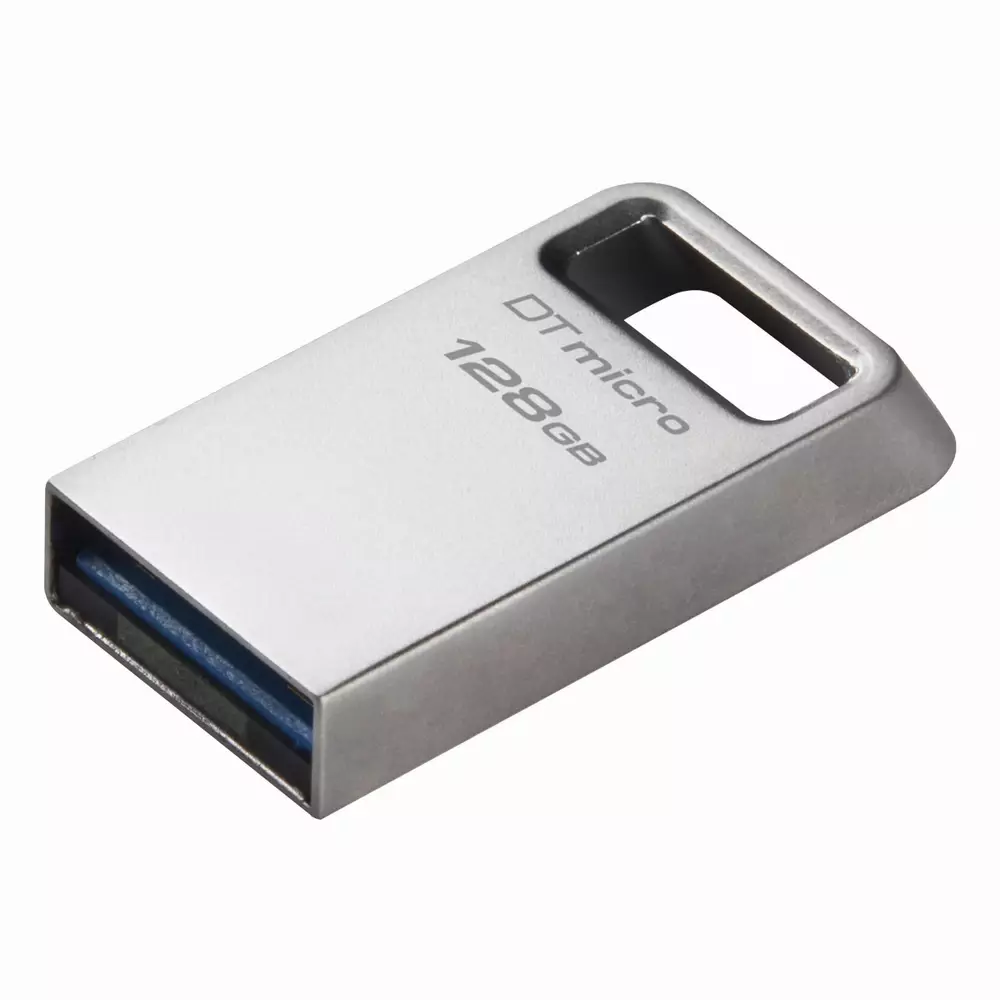 USB памет KINGSTON DataTraveler Micro, 128GB, USB-A 3.2 Gen 1, Сребрист