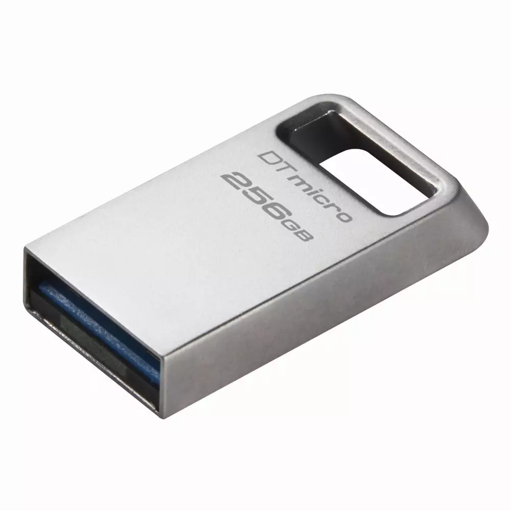 USB памет KINGSTON DataTraveler Micro, 256GB, USB-A 3.2 Gen 1, Сребрист
