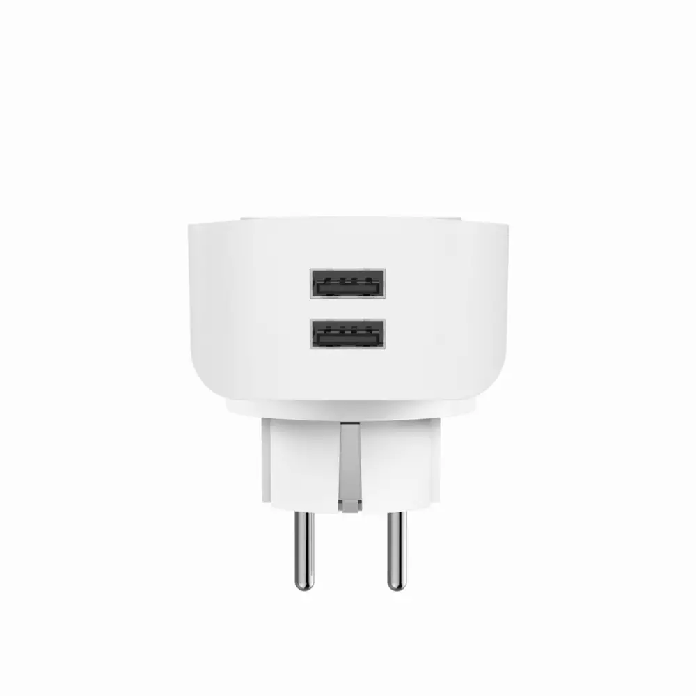 HAMA Смарт WiFi конктакт за управление с глас/приложение, 2 USB порта, 2300 W, 10 A