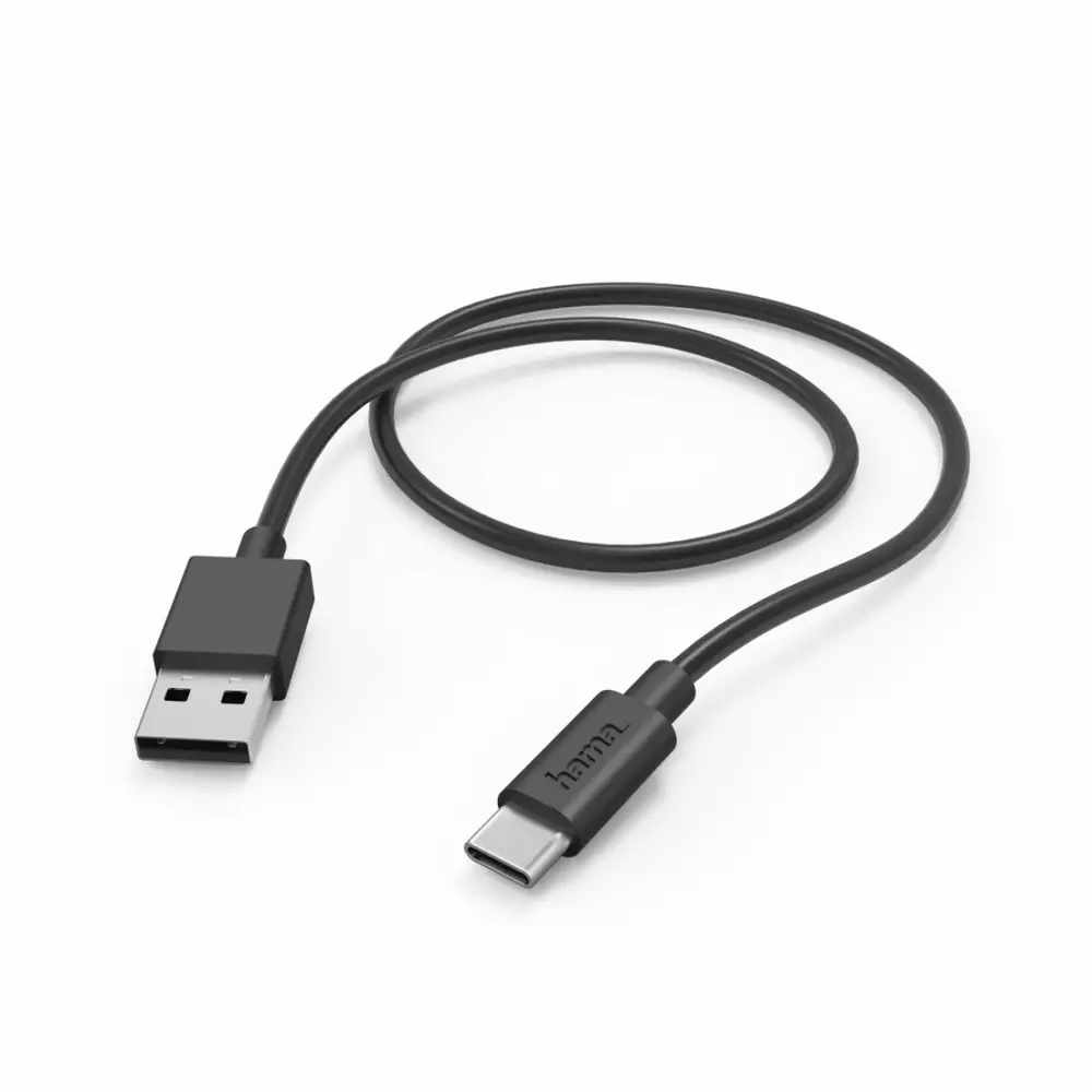 HAMA Kabel USB-C - USB 2.0 A männlich, 1 m, 480Mbit/ 3A, schwarz