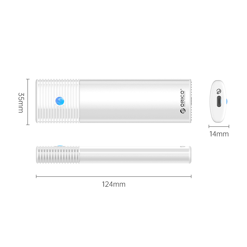Orico външна кутия за диск Storage - Case - M.2 NVMe M/B key 10 Gbps White - PWM2-G2