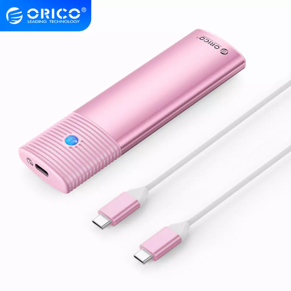 Orico външна кутия за диск Storage - Case - M.2 NVMe M/B key 10 Gbps Pink - PWM2-G2