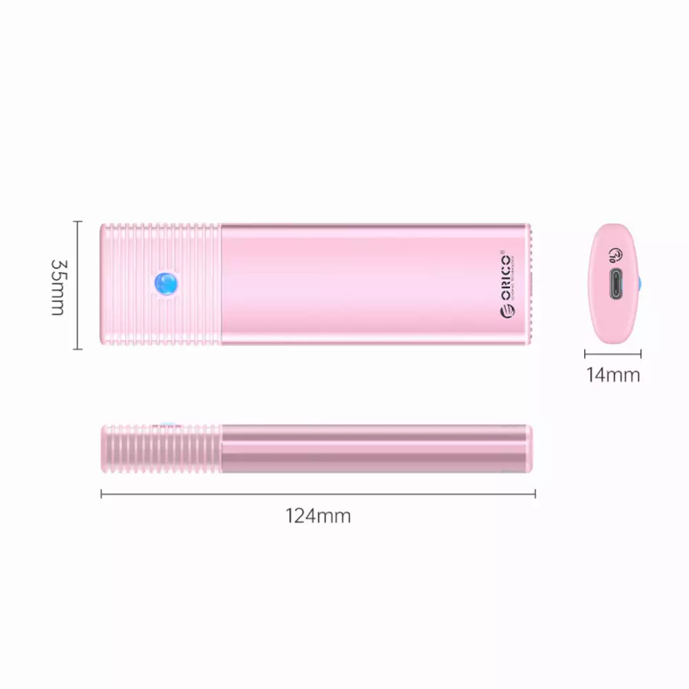 Orico външна кутия за диск Storage - Case - M.2 NVMe M/B key 10 Gbps Pink - PWM2-G2