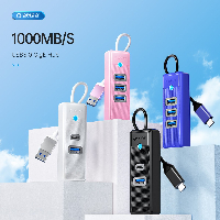 Orico хъб HUB USB3.1 3 port + LAN 1000M - PW3UR-C3-015-BK