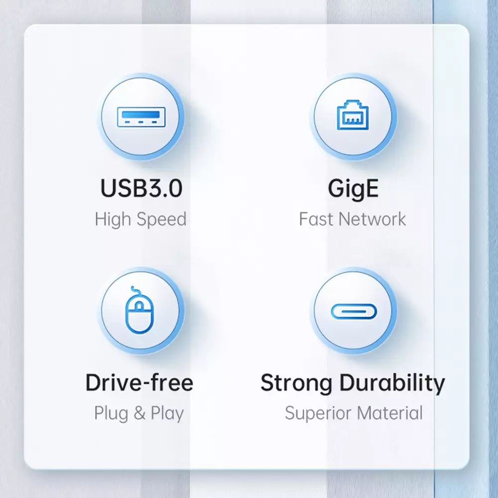 Orico хъб HUB USB3.1 3 port + LAN 1000M - PW3UR-C3-015-BK