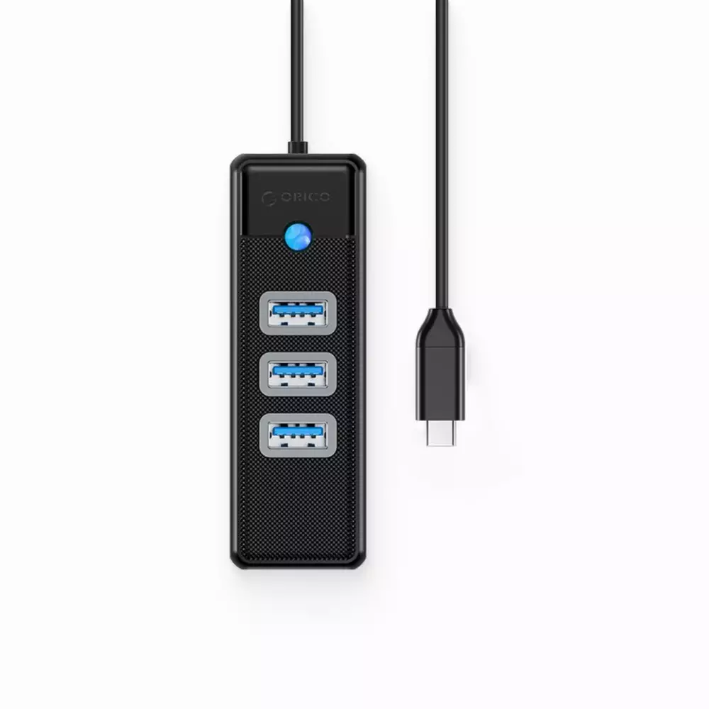 Orico хъб HUB USB3.1 3 port + LAN 1000M - PW3UR-C3-015-BK