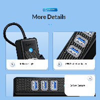 Orico хъб HUB USB3.0 3 port + LAN 1000M - PW3UR-U3-015-BK