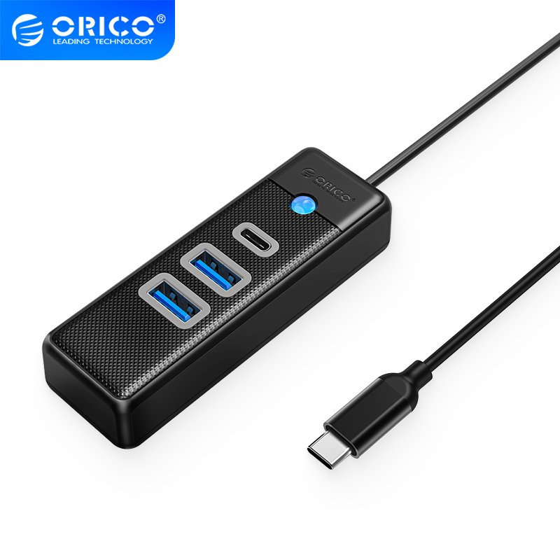 Orico κόμβος HUB USB3.1 3 θύρες - 2 x USB3.0, 1 x Type C, Μαύρος - PWC2U-C3-015-BK