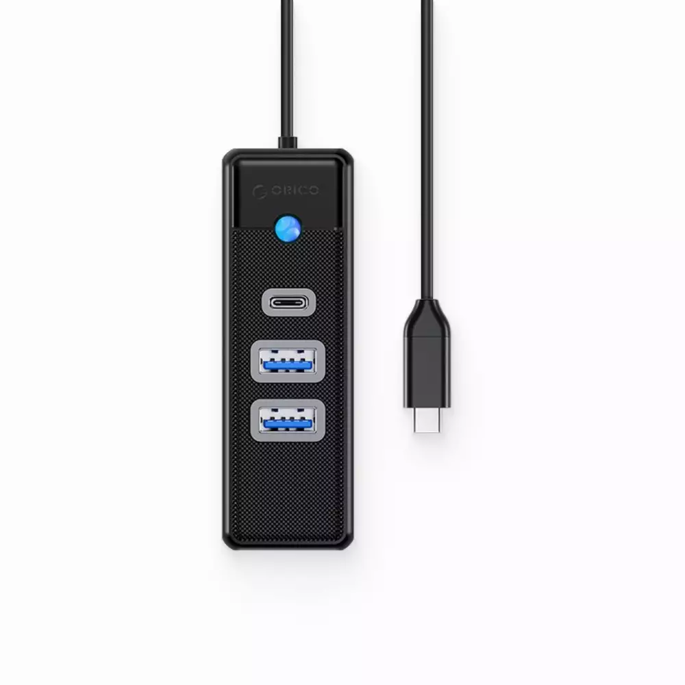 Orico κόμβος HUB USB3.1 3 θύρες - 2 x USB3.0, 1 x Type C, Μαύρος - PWC2U-C3-015-BK