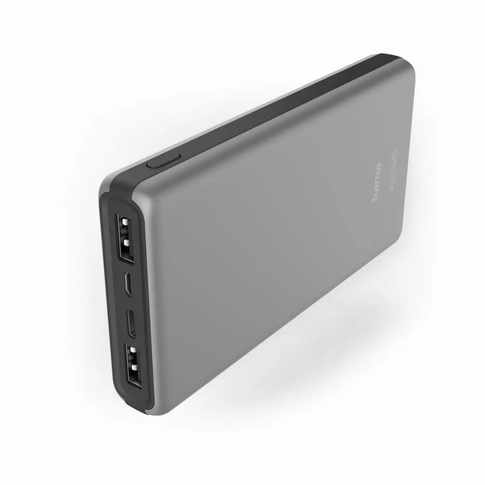 Hama "ALU15HD" Външна батерия, 15000 mAh, 3 изхода: 1 x USB-C, 2 x USB-A, сребрист