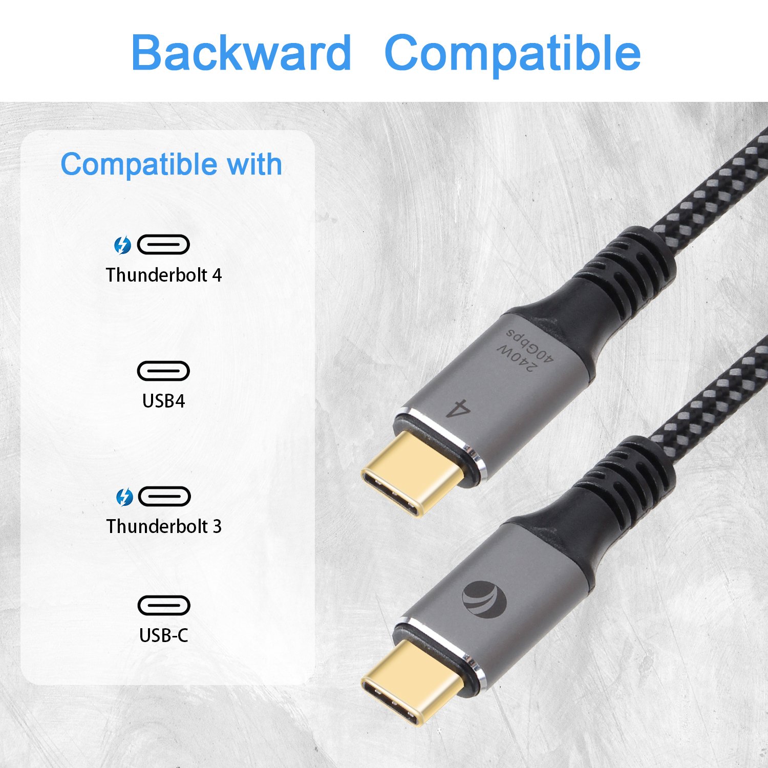 VCom USB4.0 Type-C/Type-C 40Gbps, 240W - CU541M-1.2m