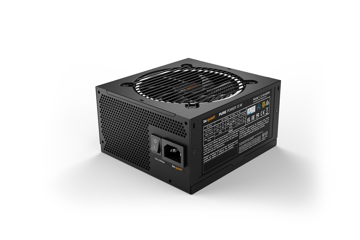 Захранване Be Quiet! PURE POWER 12 M 850W 80 Plus Gold, ATX 3.0, PCIe 5.0 - BN344