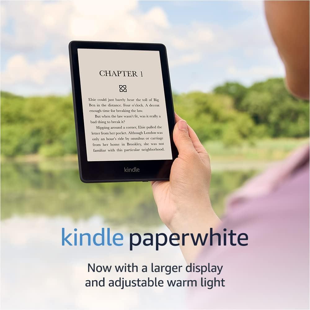 eBook четец Kindle Paperwhite 2022, 6.8", 16GB, WiFi, Регулируема светлина, Bluetooth, IPX8, Черен