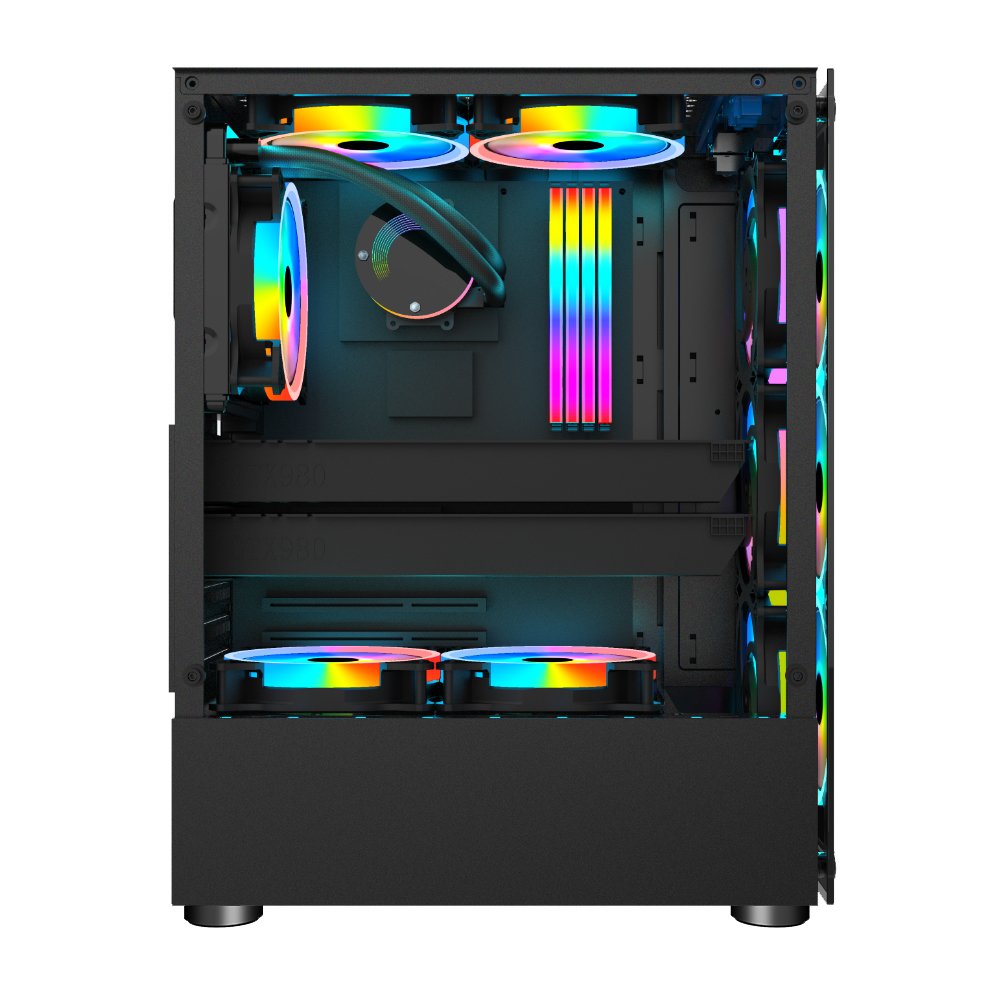 Кутия 1stPlayer Fire Dancing V2-A RGB ATX Case 4 fans included