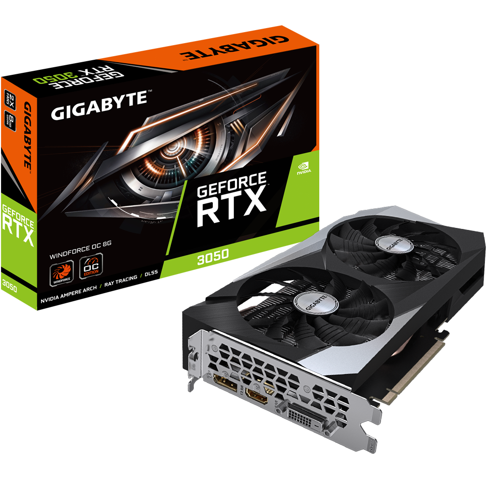 Видео карта Gigabyte GeForce RTX 3050 WINDFORCE OC 8GB GDDR6