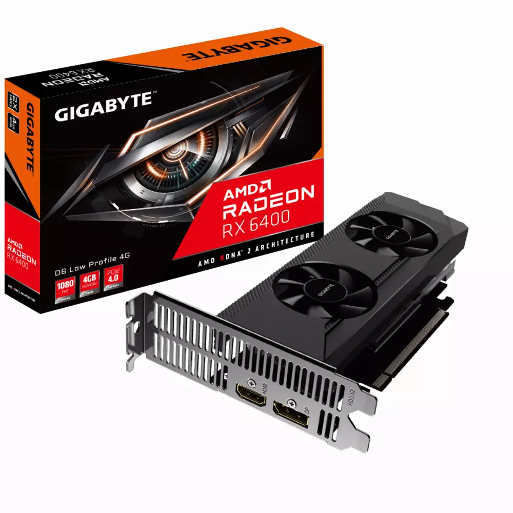 Видео карта Gigabyte AMD Radeon RX 6400 Low Profile 4GB GDDR6