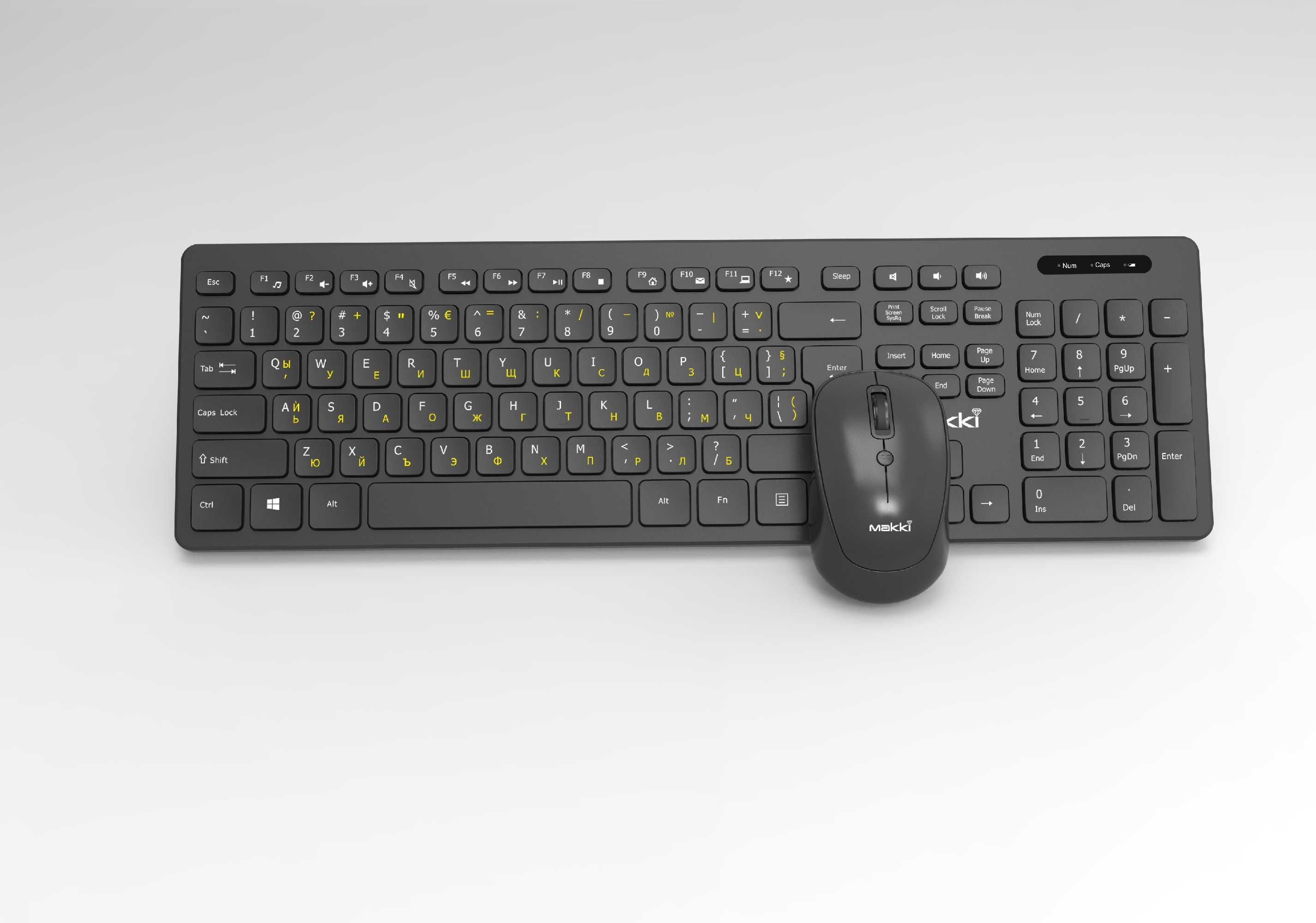 Makki БДС клавиатура и мишка Combo Keyboard and Mouse Wireless 2.4G BG low-profile chocolate - MAKKI-KB-KMX-C16