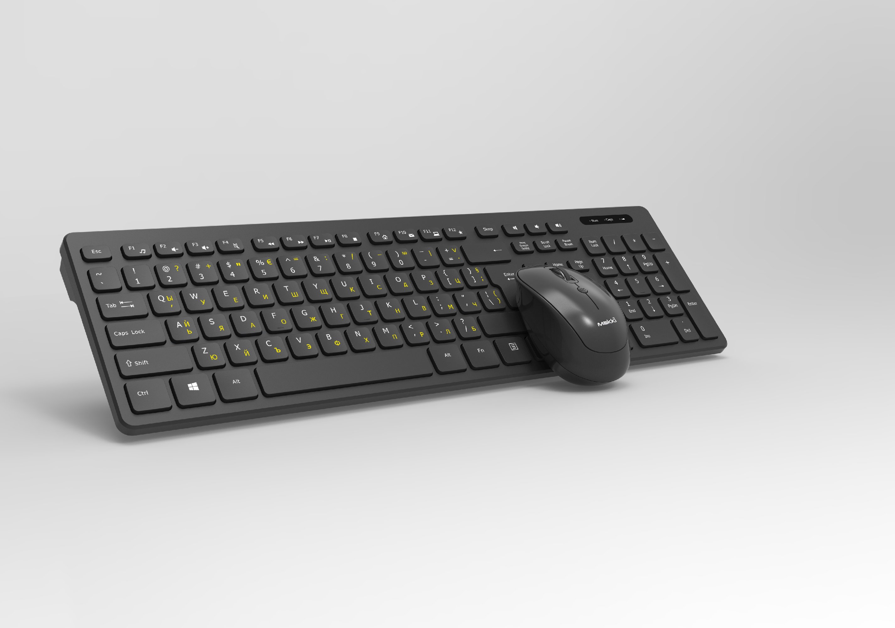Makki БДС клавиатура и мишка Combo Keyboard and Mouse Wireless 2.4G BG low-profile chocolate - MAKKI-KB-KMX-C16