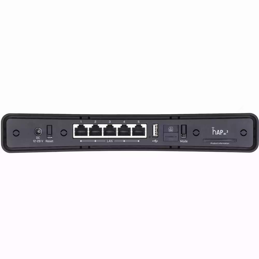 Рутер MikroTik hAP ac3 LTE6, RBD53GR-5HacD2HnD &R11e-LTE6, 2.4/5GHz, Eternet LAN, Черен
