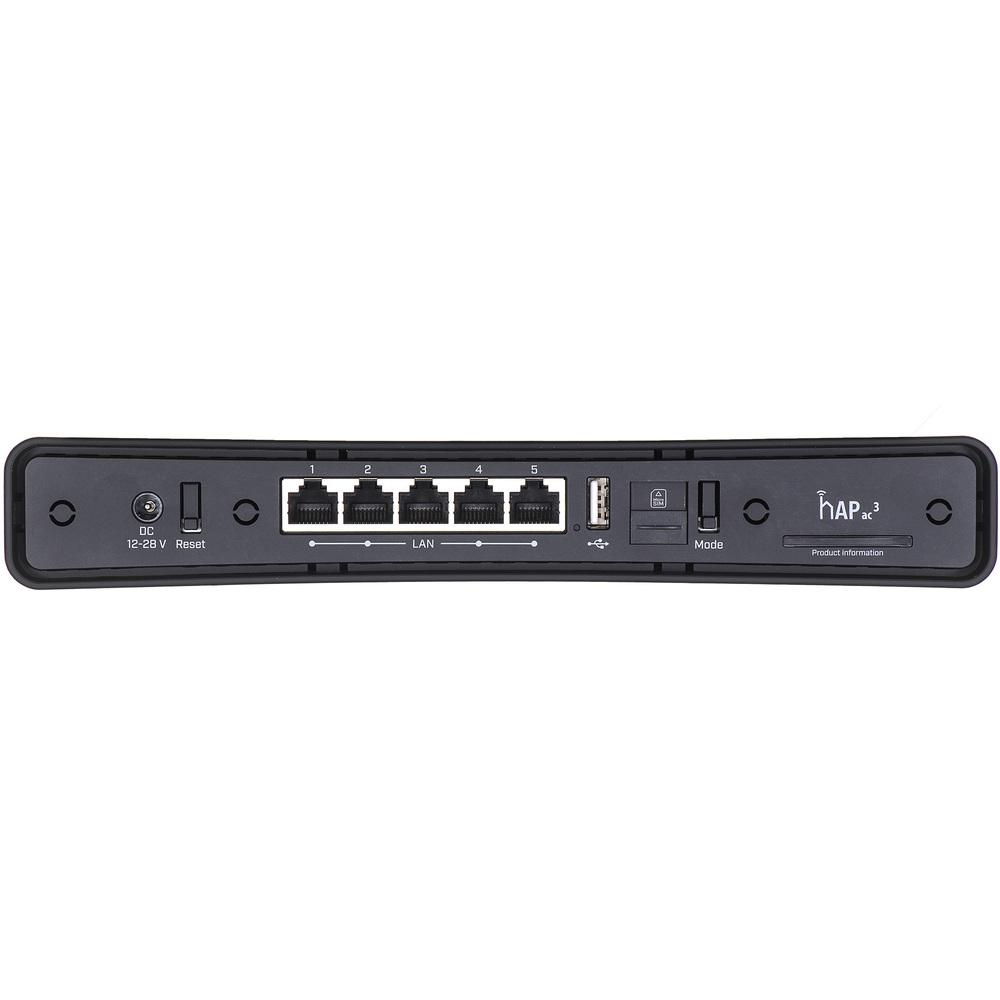 Рутер MikroTik hAP ac3 LTE6, RBD53GR-5HacD2HnD &R11e-LTE6, 2.4/5GHz, Eternet LAN, Черен