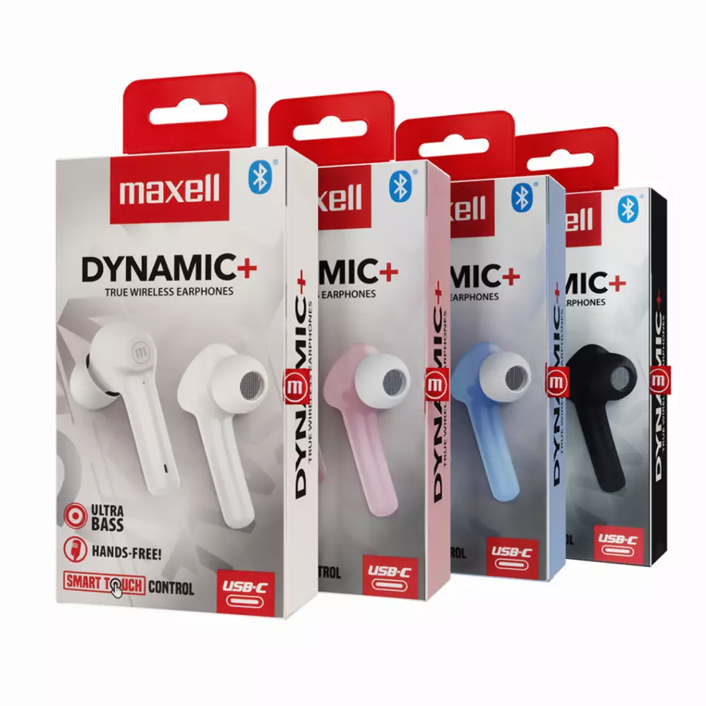 Bluetooth ακουστικά-σφήνες με θήκη φόρτισης MAXELL Dynamic, True Wireless, μαύρο