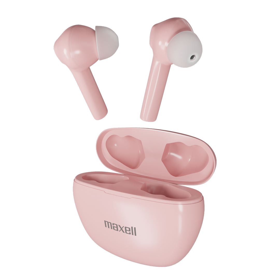 Блутут слушалки-тапи с докинг кутийка MAXELL Dynamic, True Wireless, розов