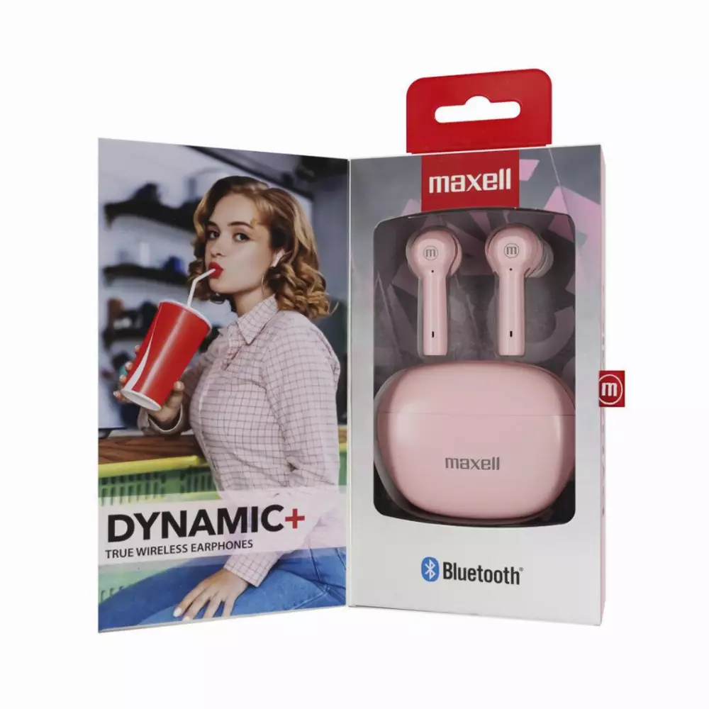 Блутут слушалки-тапи с докинг кутийка MAXELL Dynamic, True Wireless, розов