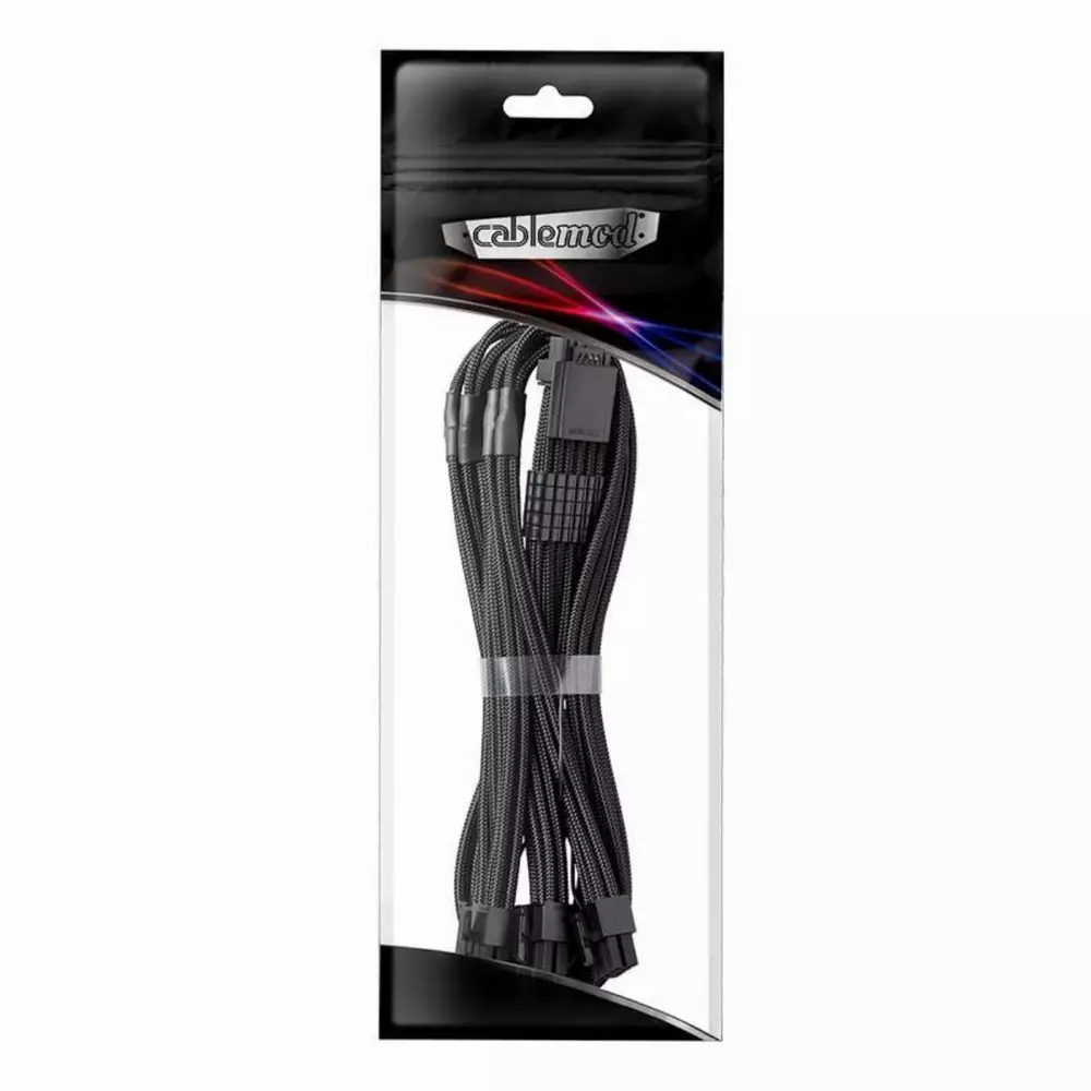 Оплетен кабел CableMod PRO ModMesh RT-Series 12VHPWR към 3x8Pin PCI-E кабел - 60cm Black