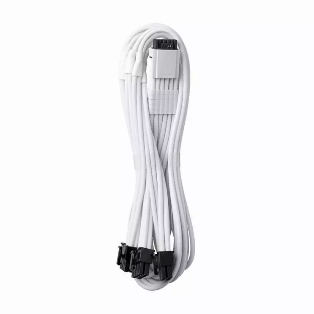 Оплетен кабел CableMod PRO ModMesh RT-Series 12VHPWR към 3x8Pin PCI-E кабел 60cm White