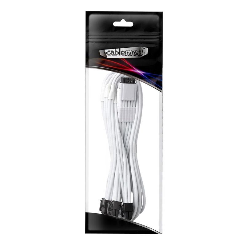 Оплетен кабел CableMod PRO ModMesh RT-Series 12VHPWR към 3x8Pin PCI-E кабел 60cm White