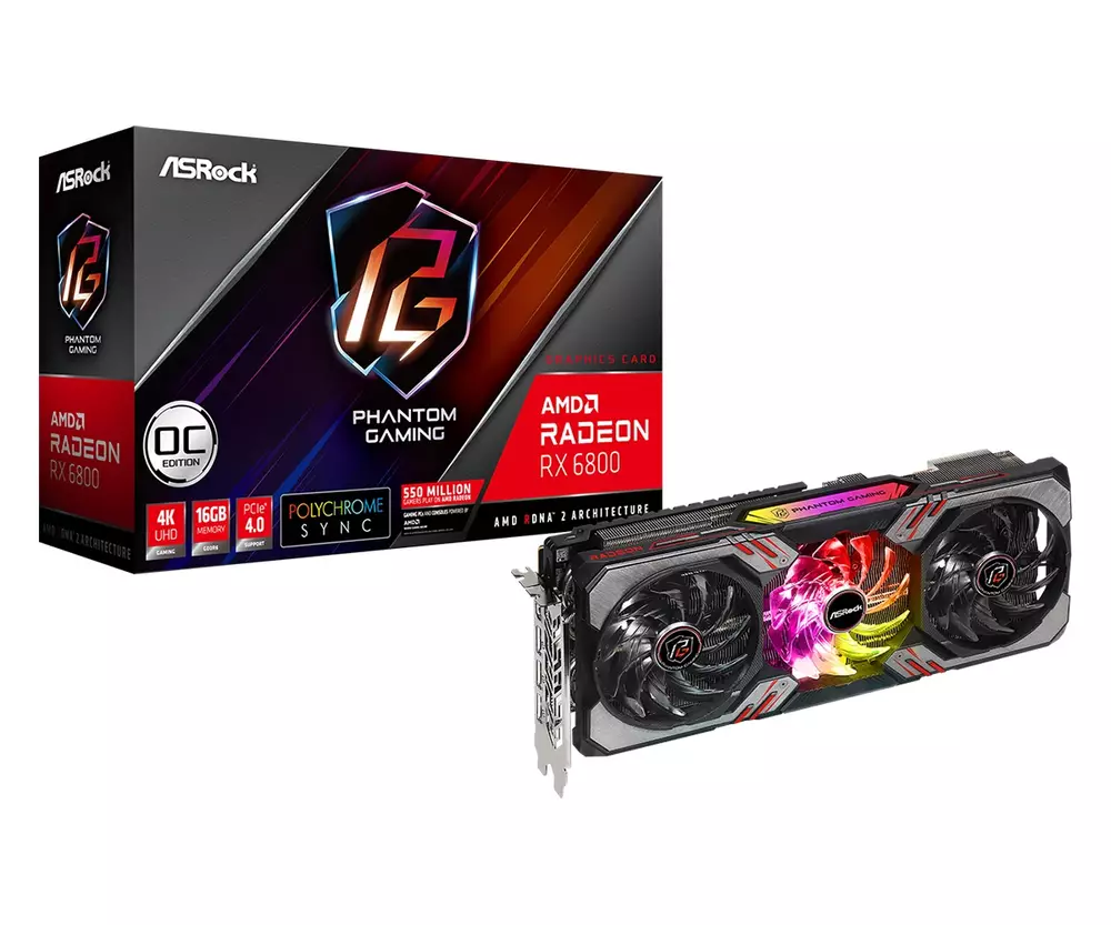 Видео карта Asrock AMD Radeon RX 6800 Phantom Gaming D 16G OC