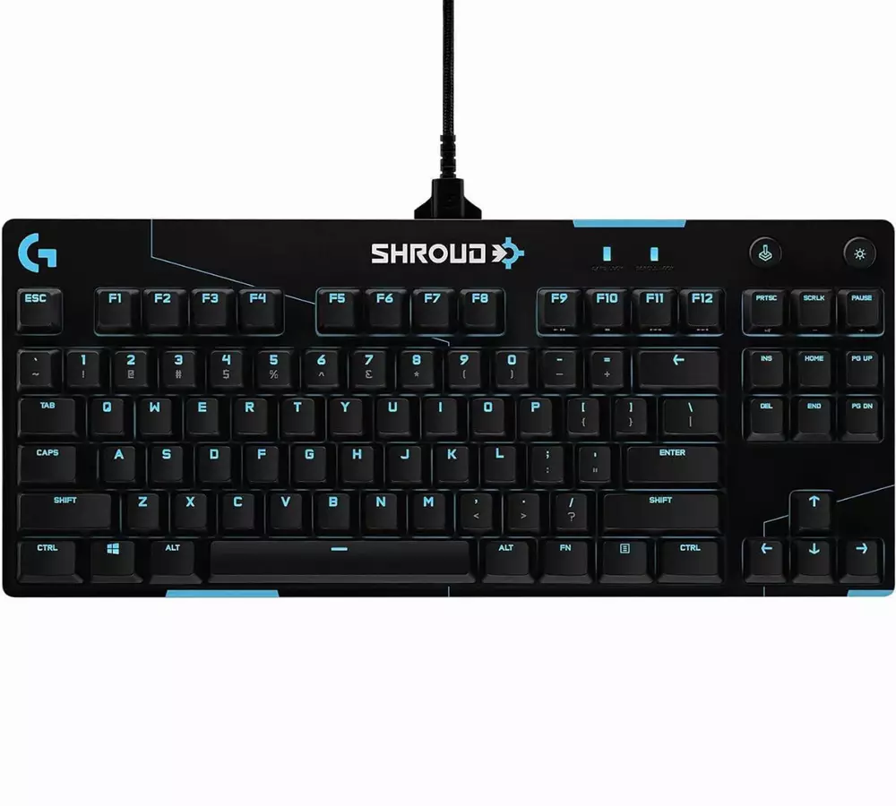 Геймърска механична клавиатура Logitech G Pro X Shroud Edition GX Red Switches - 920-009849