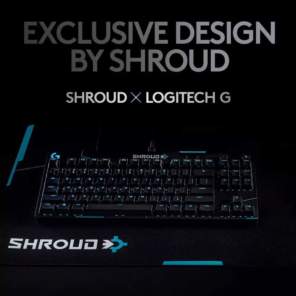 Геймърска механична клавиатура Logitech G Pro X Shroud Edition GX Red Switches - 920-009849