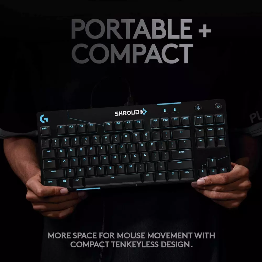 Геймърска механична клавиатура Logitech G Pro X Shroud Edition GX Red Switches - 920-009849