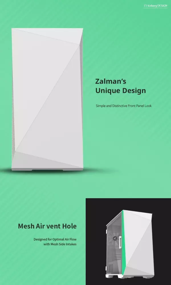 Кутия Zalman Z1 Iceberg White Gaming Case mATX