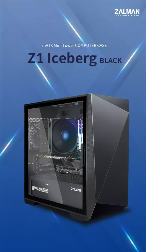 Кутия Zalman Z1 Iceberg Black Gaming Case mATX