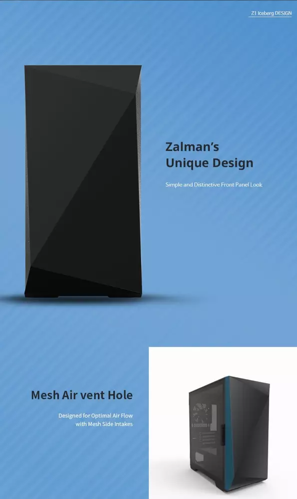Кутия Zalman Z1 Iceberg Black Gaming Case mATX