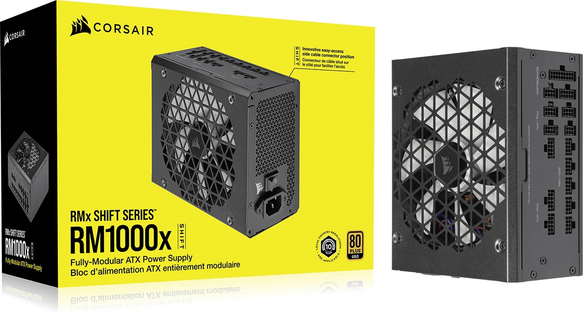 Захранване Corsair RM1000x SHIFT (1000W) 80 Plus Gold PSU PCIe5  - CP-9020253-EU