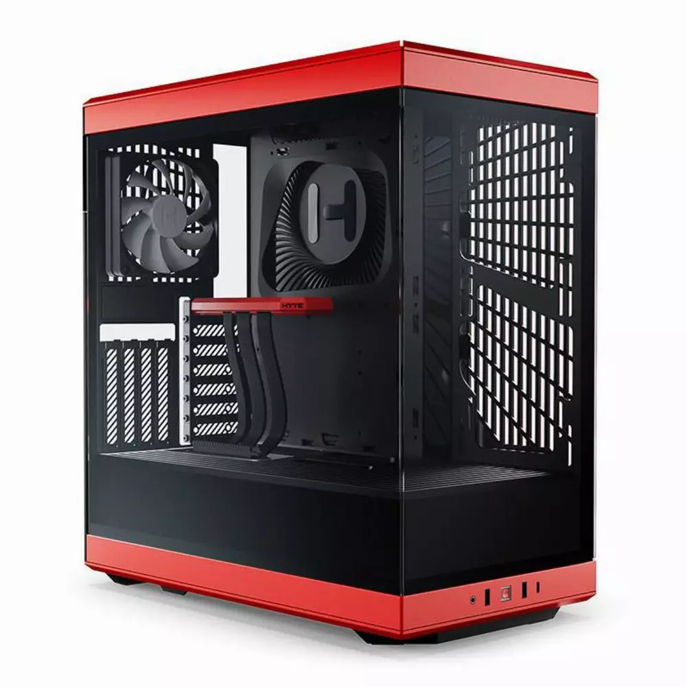 Кутия HYTE Y40 Tempered Glass, Mid-Tower, Червено и Черно