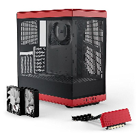 Кутия HYTE Y40 Tempered Glass, Mid-Tower, Червено и Черно