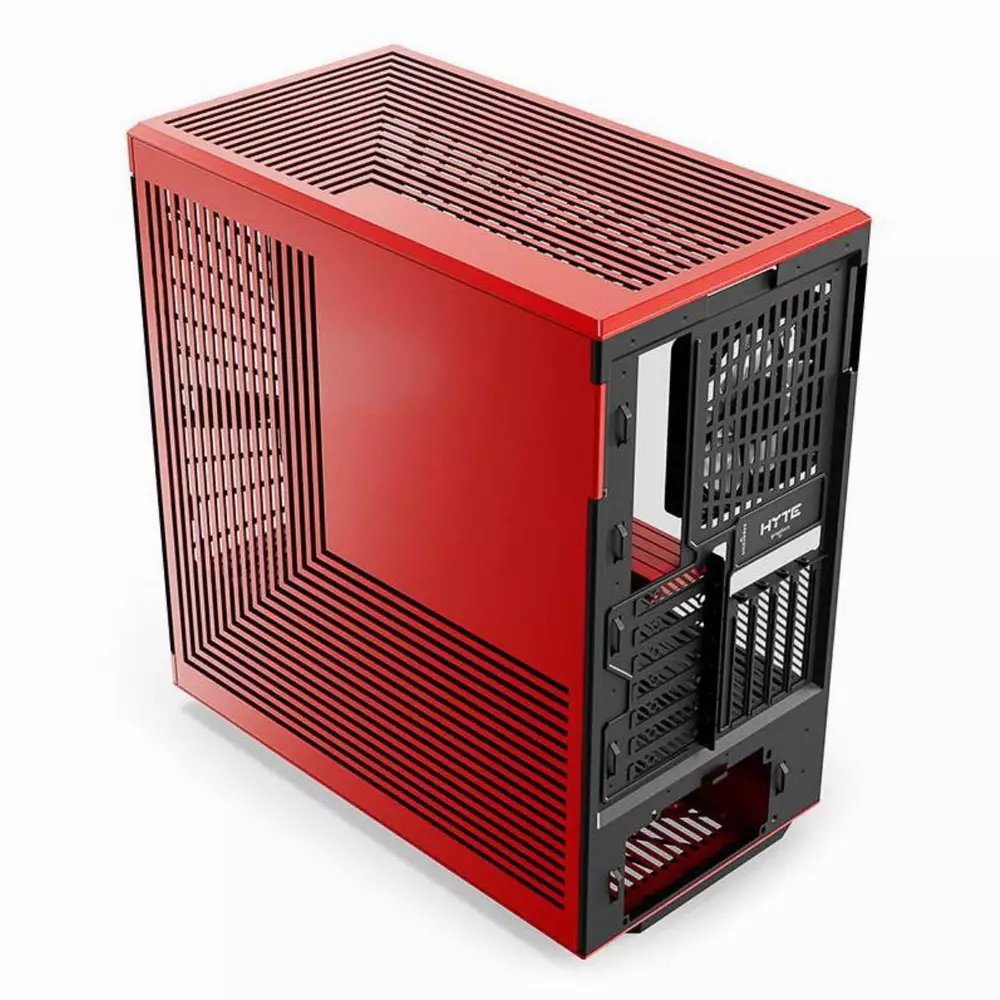 Кутия HYTE Y40 Tempered Glass, Mid-Tower, Червено и Черно