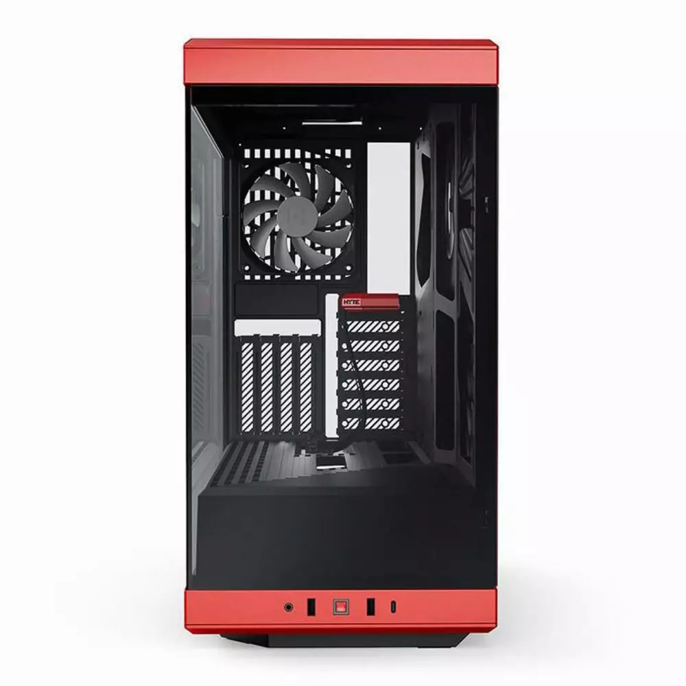 Кутия HYTE Y40 Tempered Glass, Mid-Tower, Червено и Черно