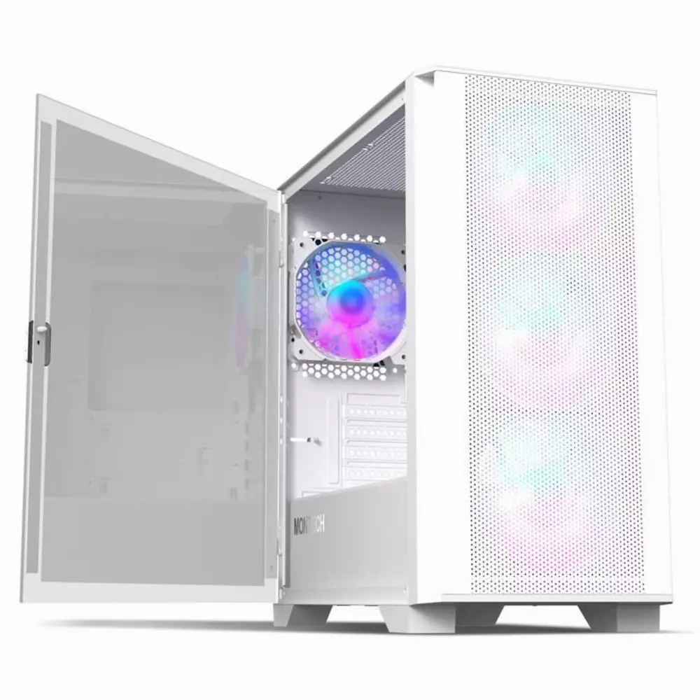 Кутия Montech AIR 100 ARGB, TG, Micro-ATX Бяла