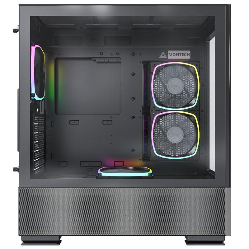 Кутия Montech SKY TWO ARGB, TG, Mid-Tower Черна
