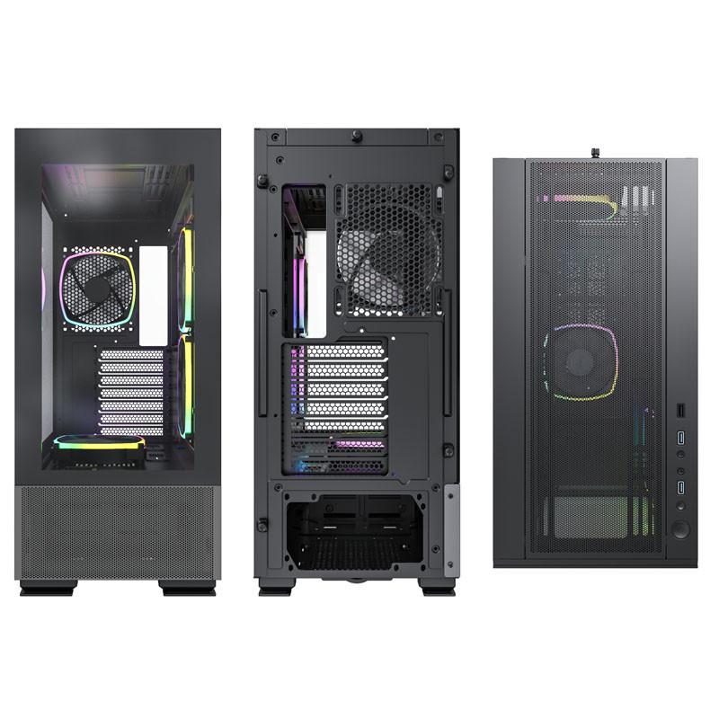 Кутия Montech SKY TWO ARGB, TG, Mid-Tower Черна