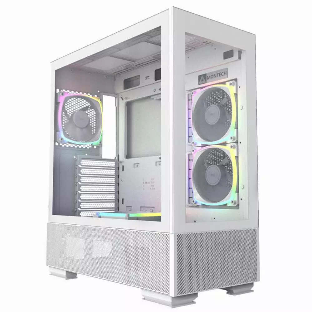 Кутия Montech SKY TWO ARGB, TG, Mid-Tower Бяла