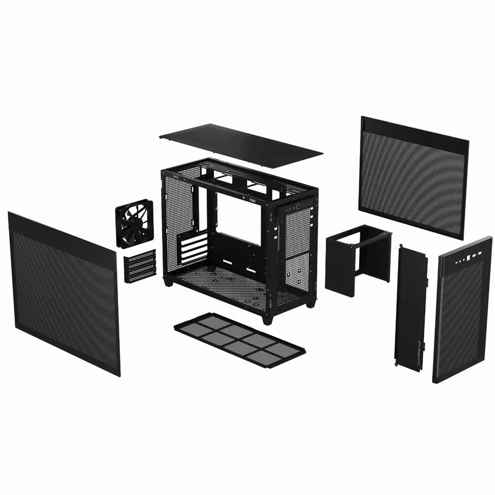 Кутия ASUS PRIME AP201 Mesh, MicroATX, Черно