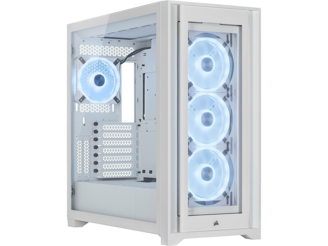 Кутия Corsair iCUE 5000X RGB QL Edition Mid Tower Tempered Glass White - CC-9011233-WW