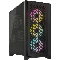 Кутия Corsair iCUE 4000D RGB Airflow Mid Tower Tempered Glass Black - CC-9011240-WW