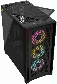 Кутия Corsair iCUE 4000D RGB Airflow Mid Tower Tempered Glass Black - CC-9011240-WW